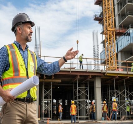 Structural engineer reviewing building plans to reduce construction costs