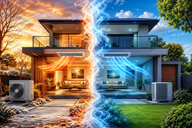 Smart heating and cooling system installed in a modern Australian apartment