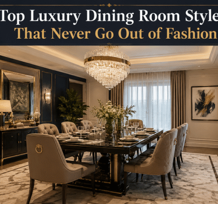 luxury dining room creates a welcoming environment