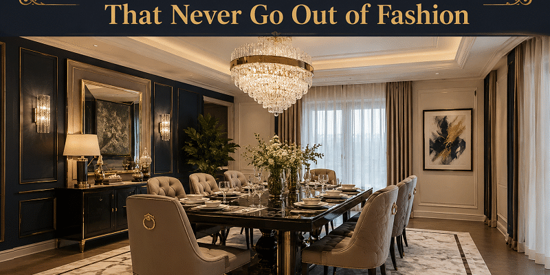 luxury dining room creates a welcoming environment