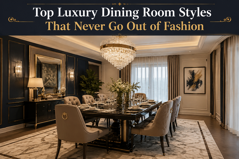 luxury dining room creates a welcoming environment